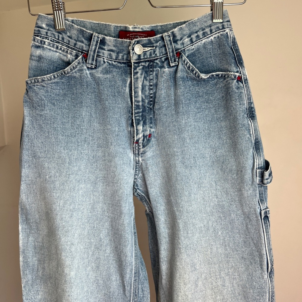 Vintage Limited Jeans Size 26 Light Distressed Wide Leg Faded 90s Denim Skater - Picture 7 of 8